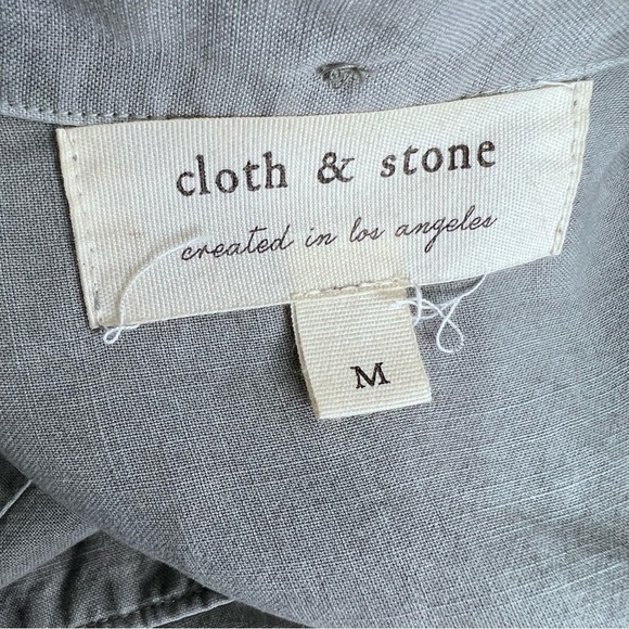 Cloth & Stone Grey Stonewash Button Down Shirt Size Medium - Picture 12 of 13